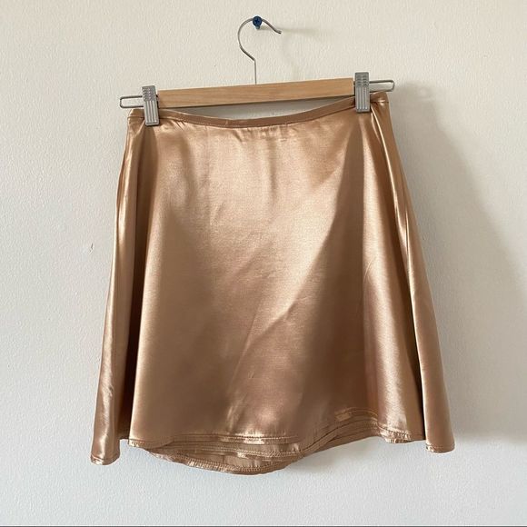 2/$45 Vintage Le Chateu Satin Wrap Tie Side Mini Slip Skirt - Picture 3 of 7